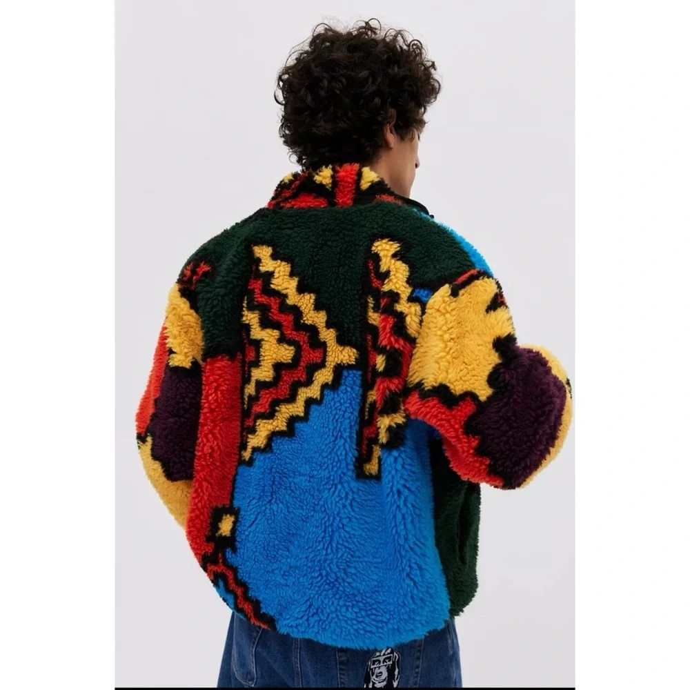 New OBEY Moroccan Rug Pattern Fleece Full Zip Jacket Small - Picture 4 of 10